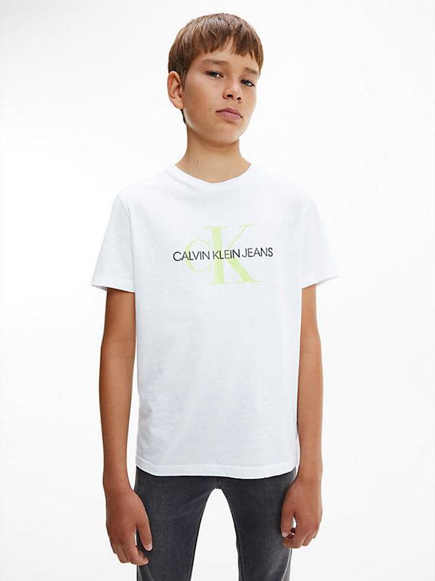 Calvin Klein USA Organic Cotton Logo Girls T-Shirt White 5249316-PR